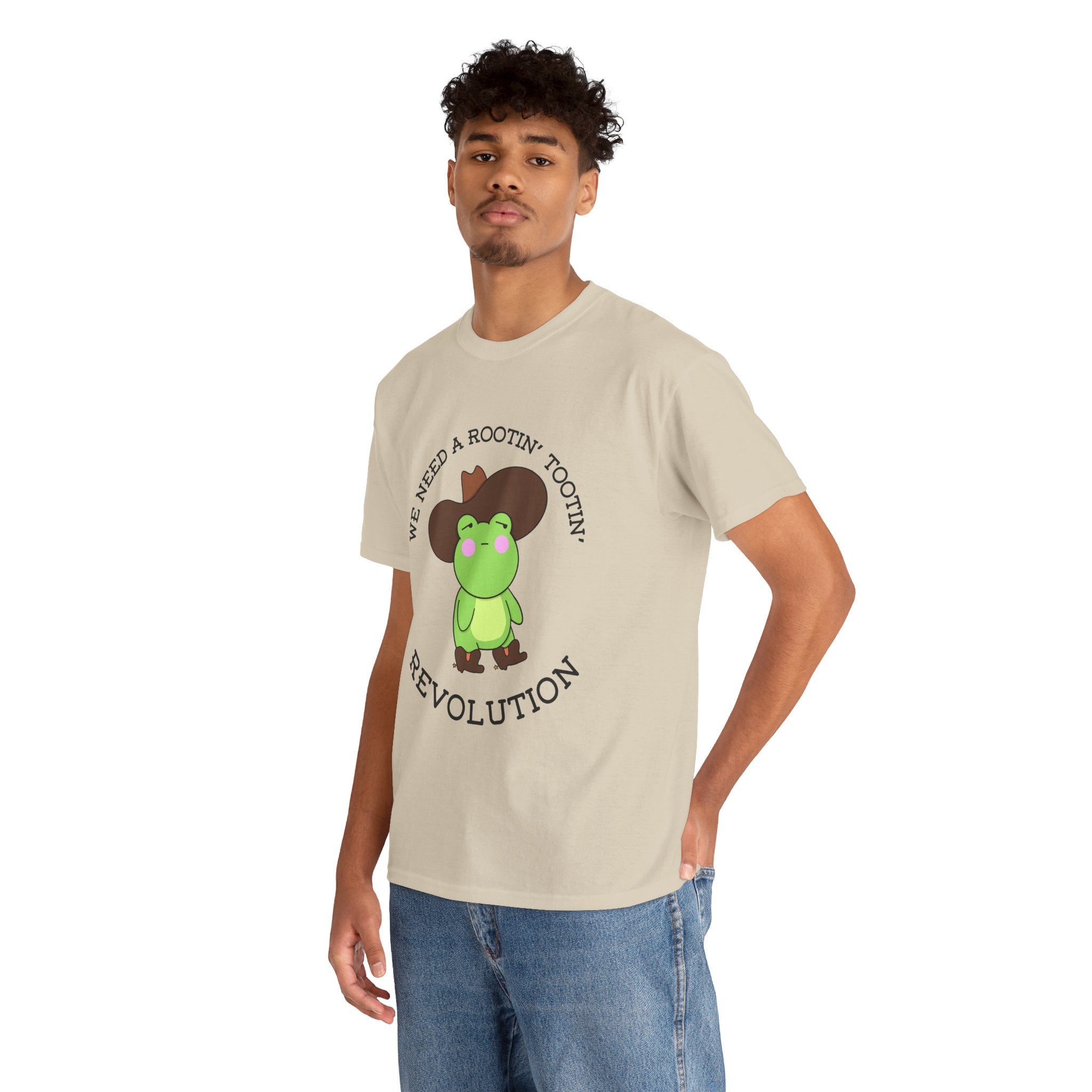Frog Cowboy Tee — "We Need a Rootin' Tootin' Revolution" Funny Graphic T-Shirt
