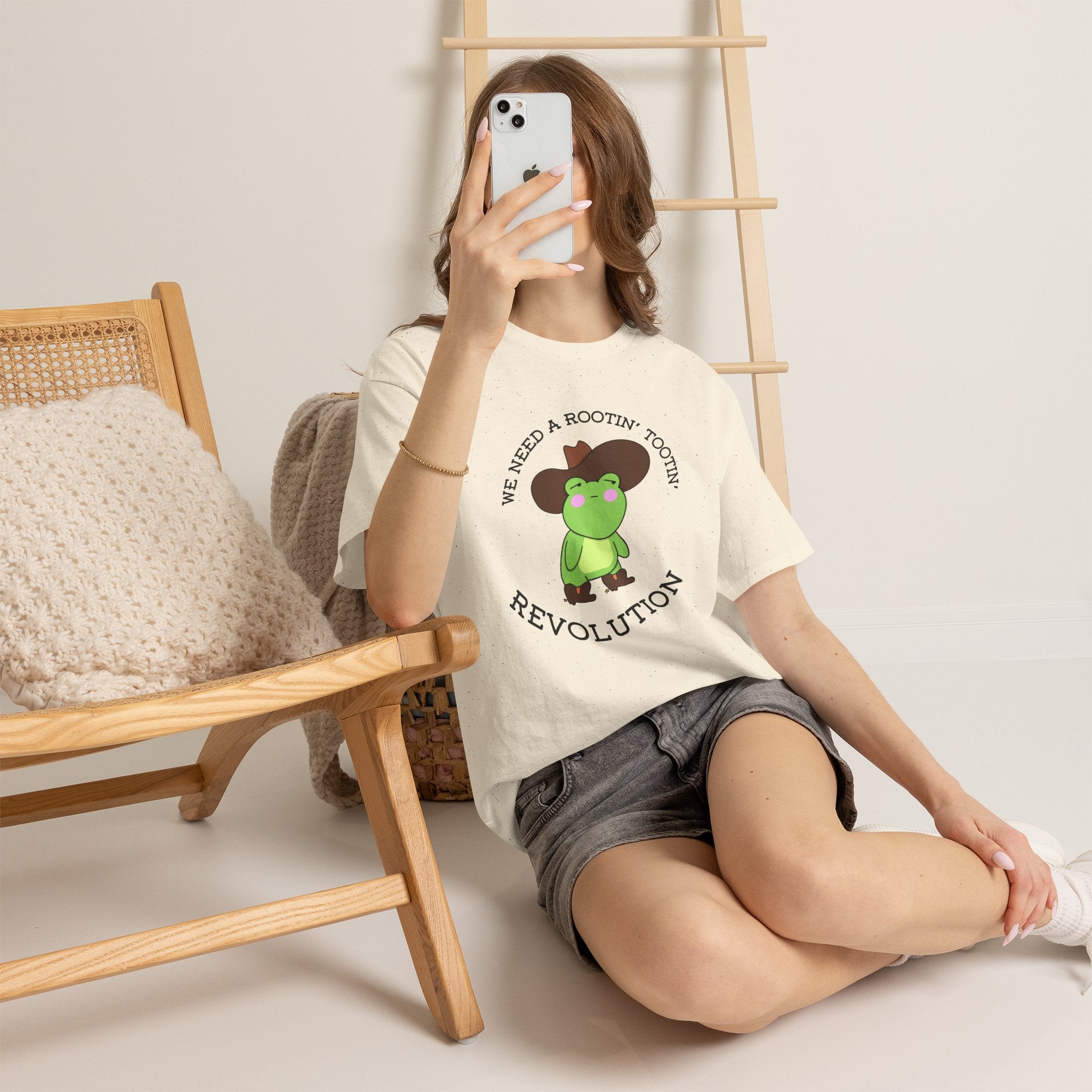 Frog Cowboy Tee — "We Need a Rootin' Tootin' Revolution" Funny Graphic T-Shirt