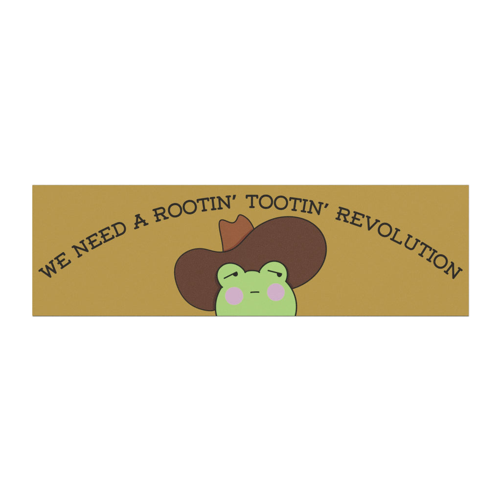 Car Magnet — ‘‘We Need a Rootin' Tootin' Revolution’’ Cowboy Frog Design
