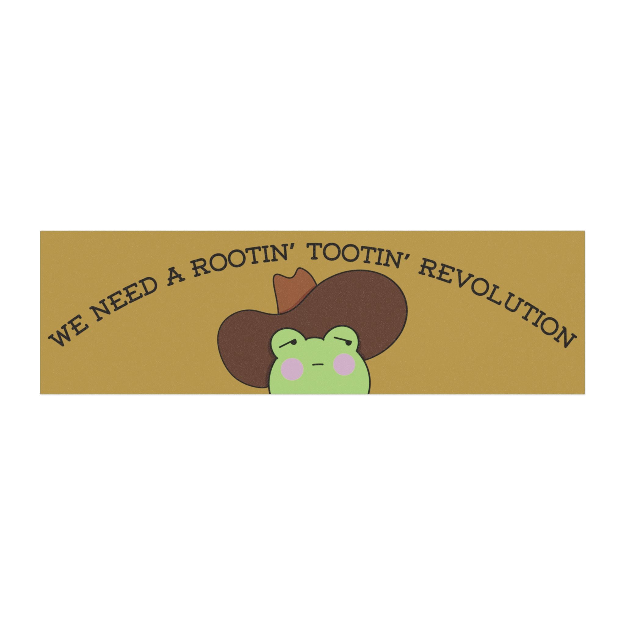 Car Magnet — ‘‘We Need a Rootin' Tootin' Revolution’’ Cowboy Frog Design