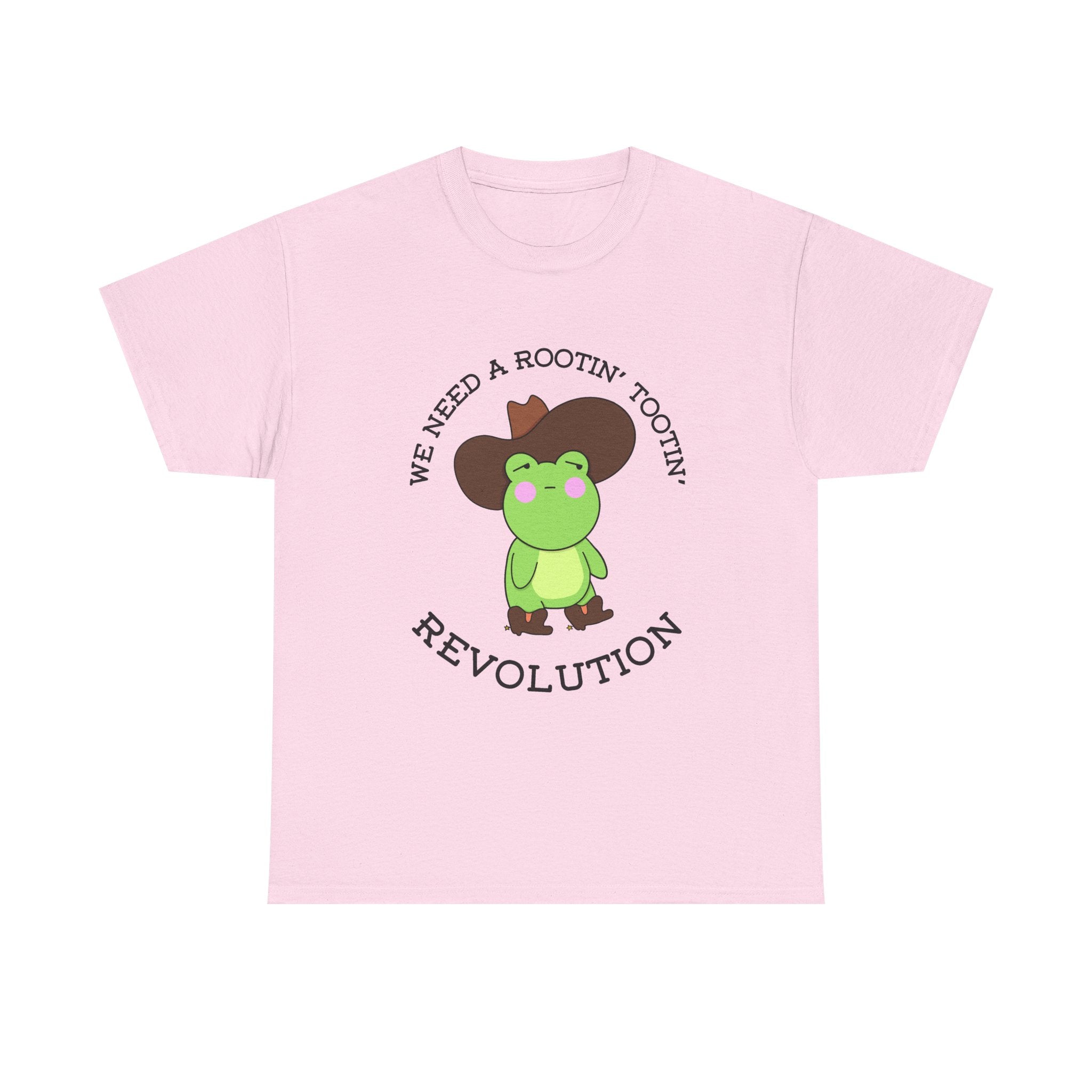 Frog Cowboy Tee — "We Need a Rootin' Tootin' Revolution" Funny Graphic T-Shirt
