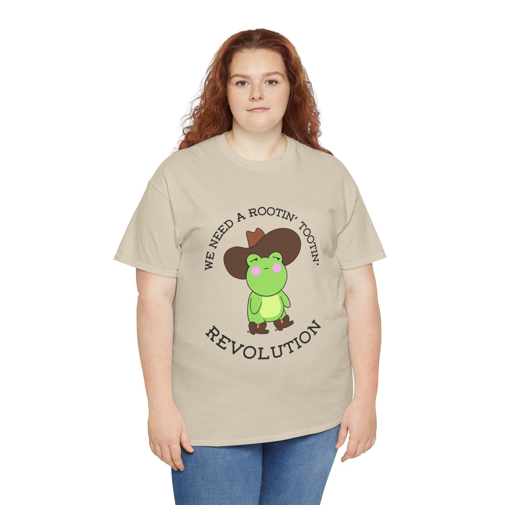 Frog Cowboy Tee — "We Need a Rootin' Tootin' Revolution" Funny Graphic T-Shirt