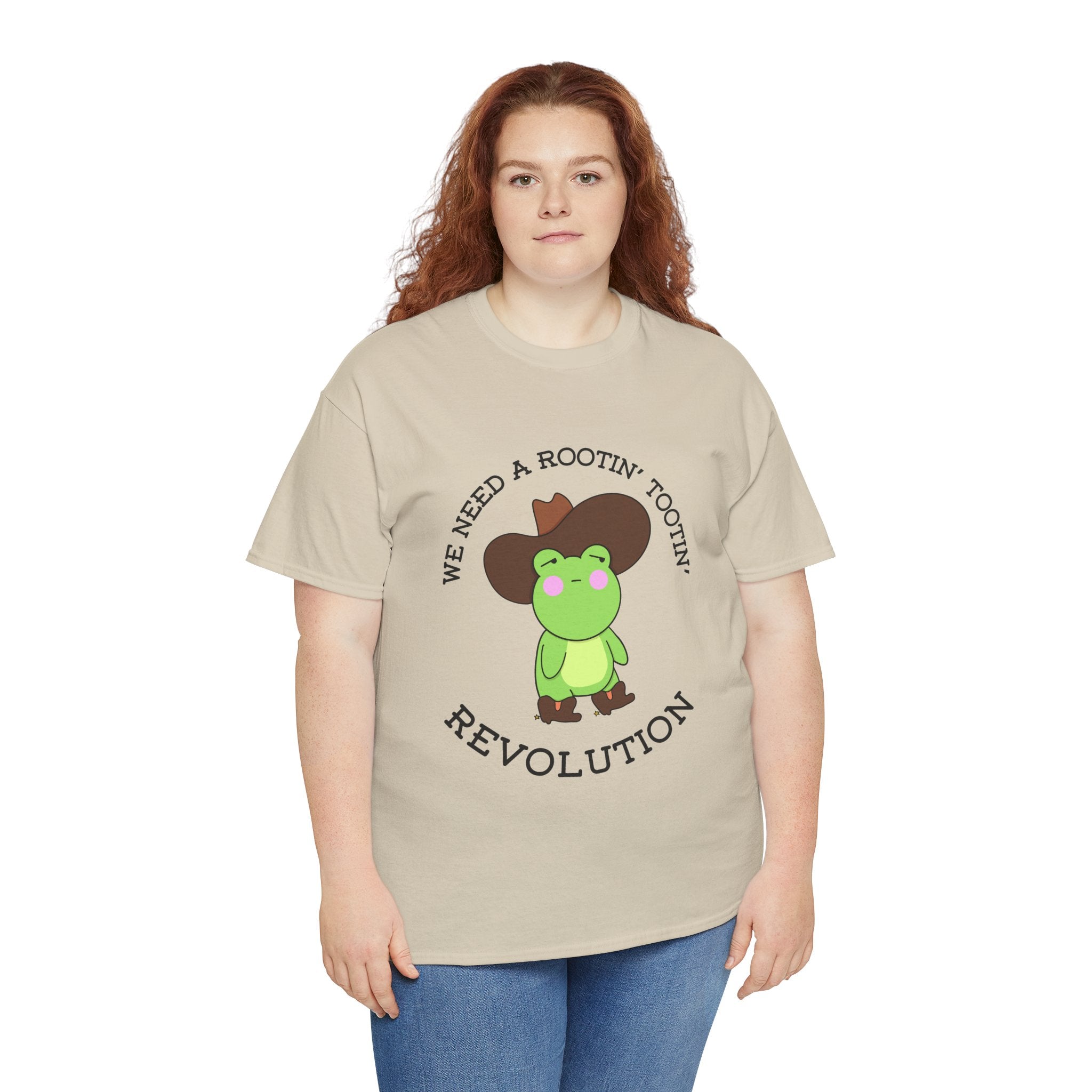 Frog Cowboy Tee — "We Need a Rootin' Tootin' Revolution" Funny Graphic T-Shirt
