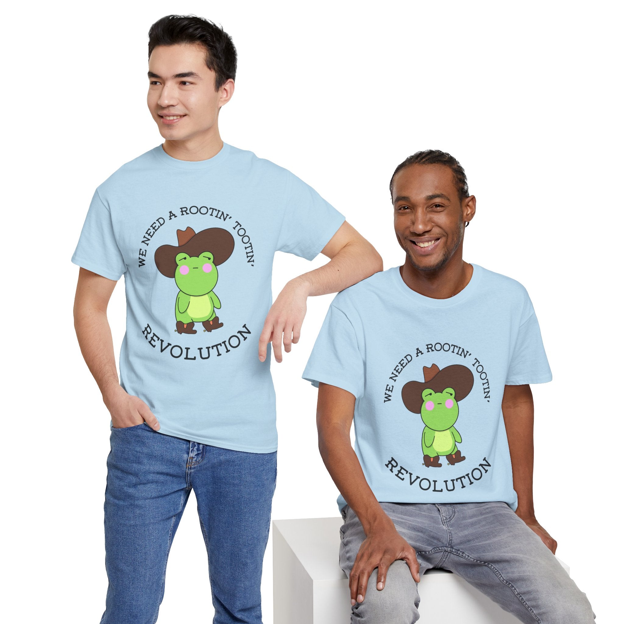 Frog Cowboy Tee — "We Need a Rootin' Tootin' Revolution" Funny Graphic T-Shirt