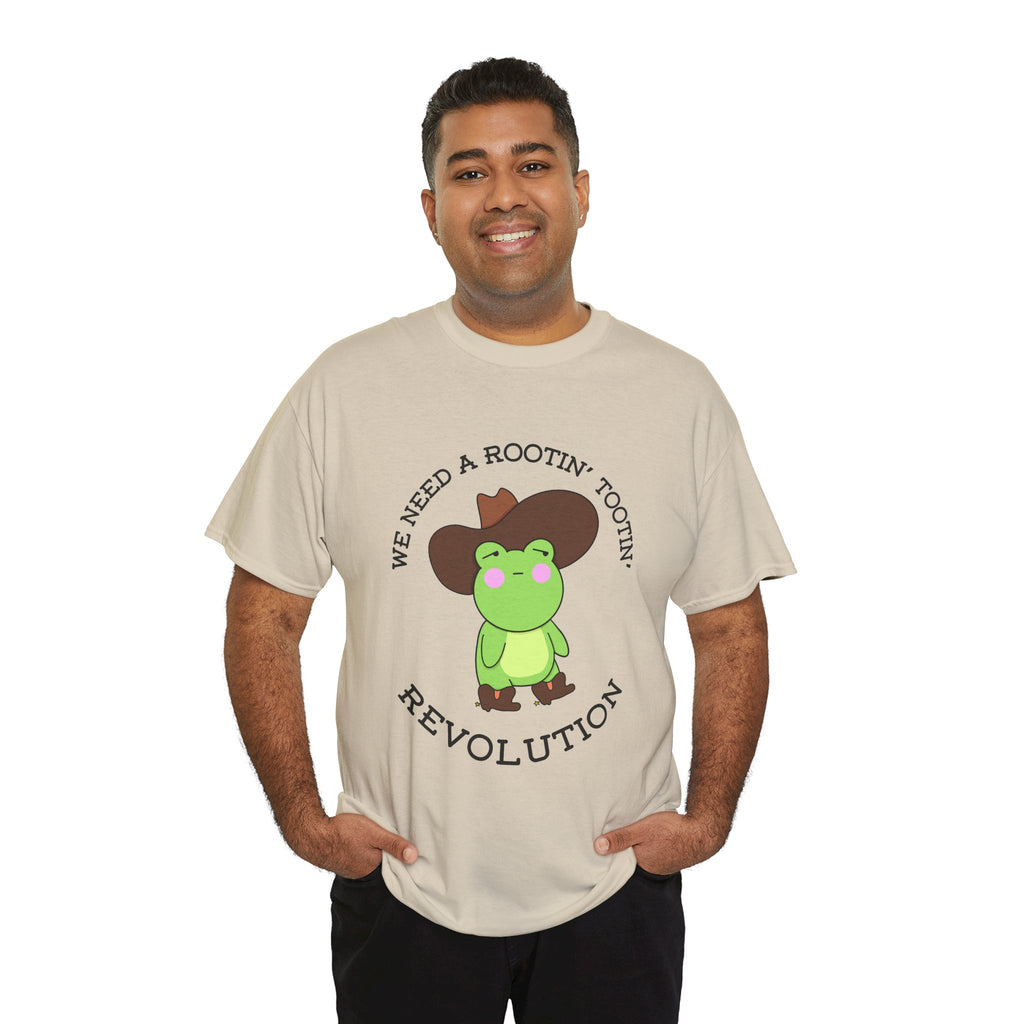 Frog Cowboy Tee — "We Need a Rootin' Tootin' Revolution" Funny Graphic T-Shirt