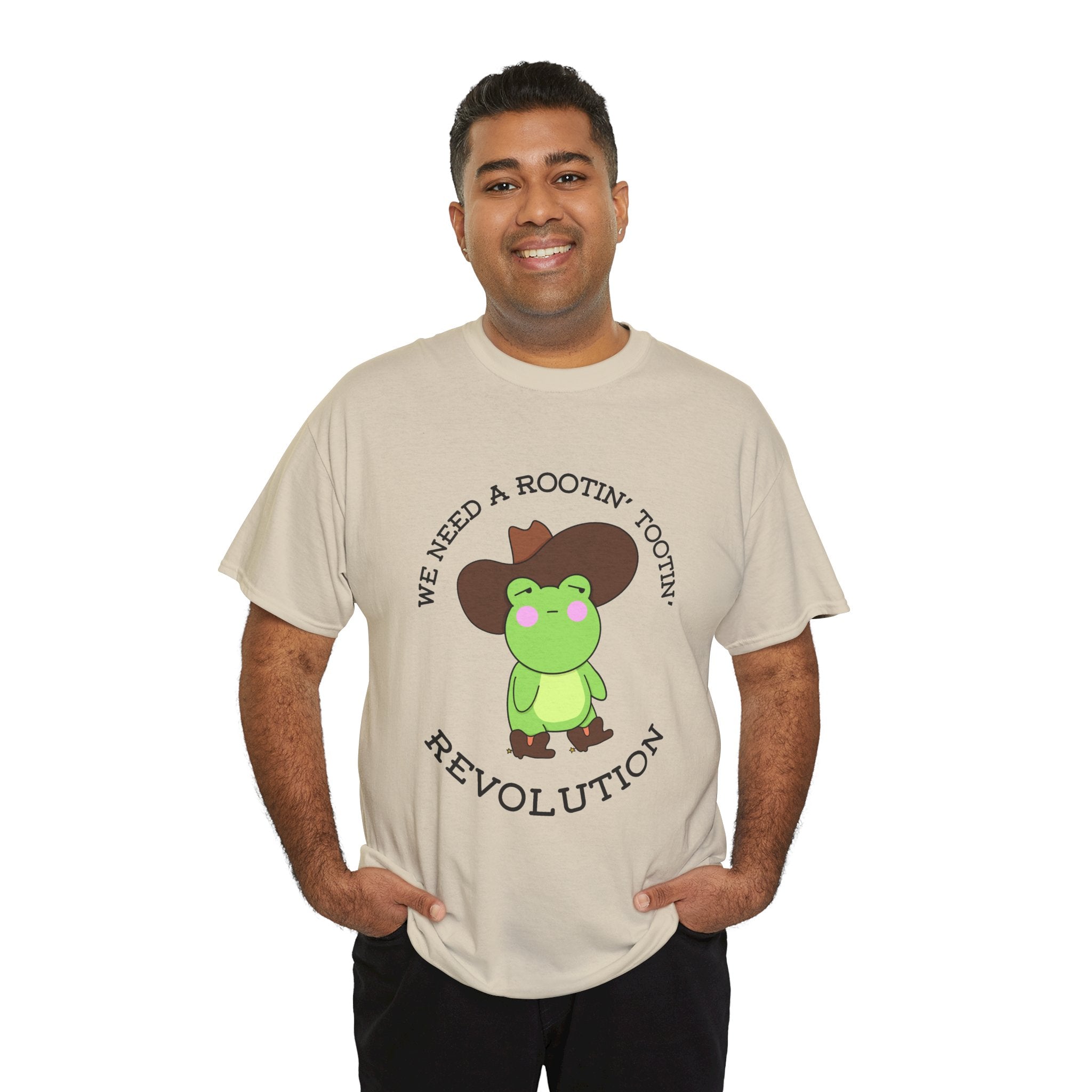 Frog Cowboy Tee — "We Need a Rootin' Tootin' Revolution" Funny Graphic T-Shirt