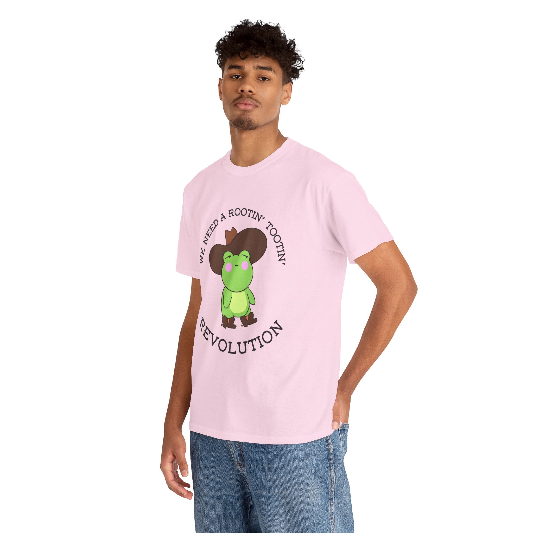 Frog Cowboy Tee — "We Need a Rootin' Tootin' Revolution" Funny Graphic T-Shirt