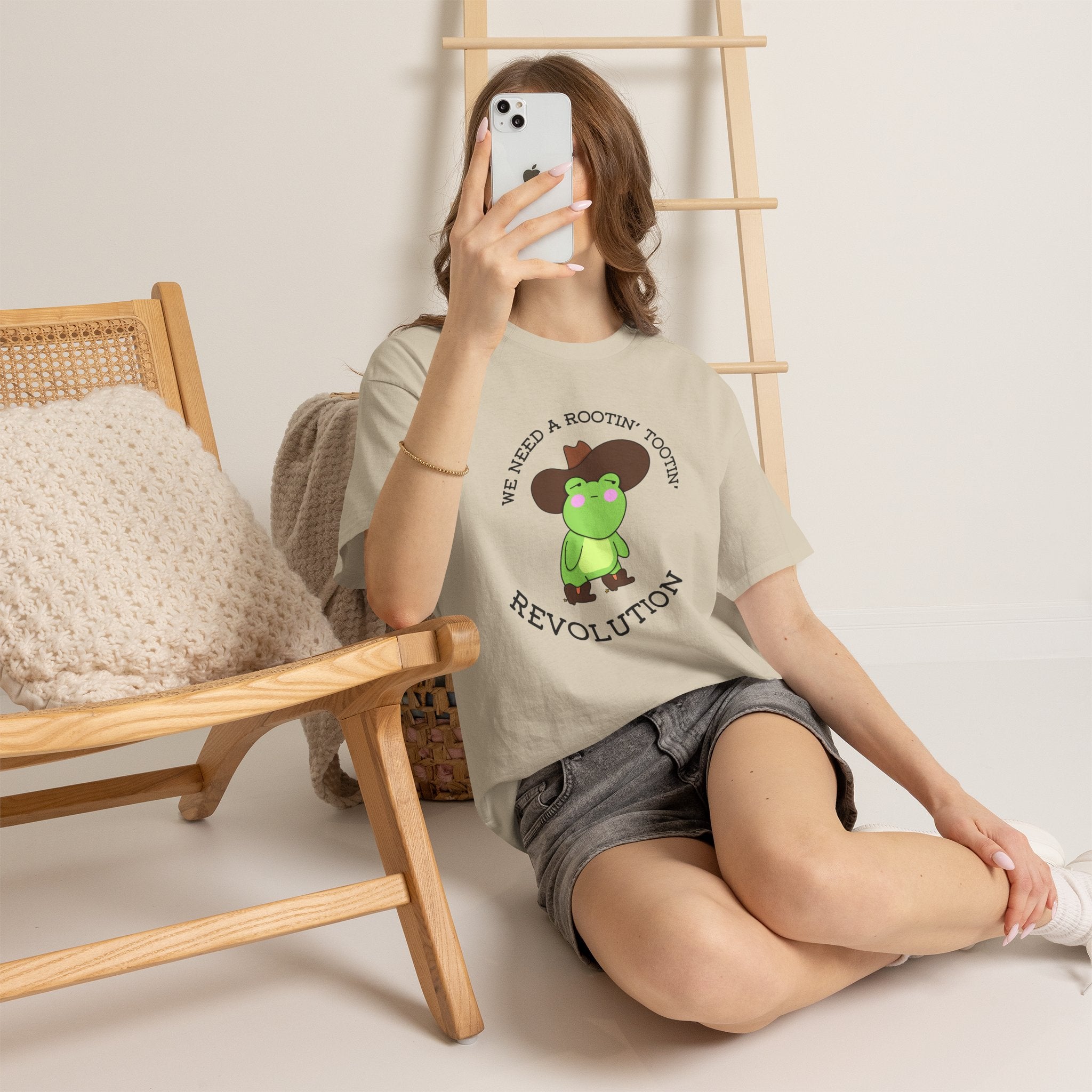 Frog Cowboy Tee — "We Need a Rootin' Tootin' Revolution" Funny Graphic T-Shirt