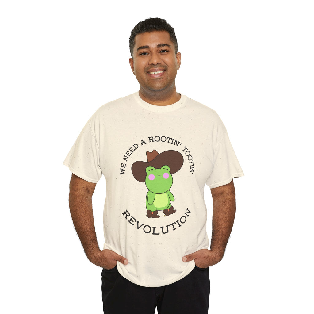 Frog Cowboy Tee — "We Need a Rootin' Tootin' Revolution" Funny Graphic T-Shirt