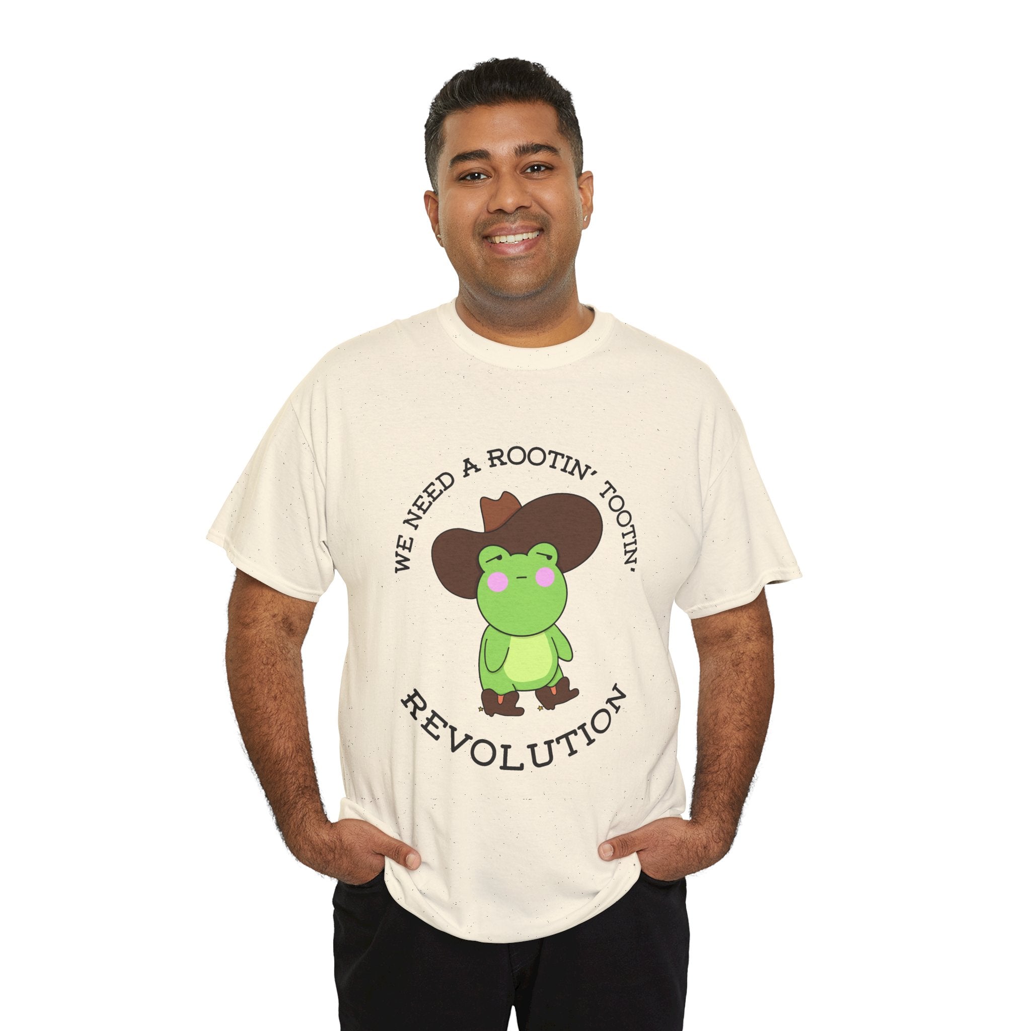 Frog Cowboy Tee — "We Need a Rootin' Tootin' Revolution" Funny Graphic T-Shirt