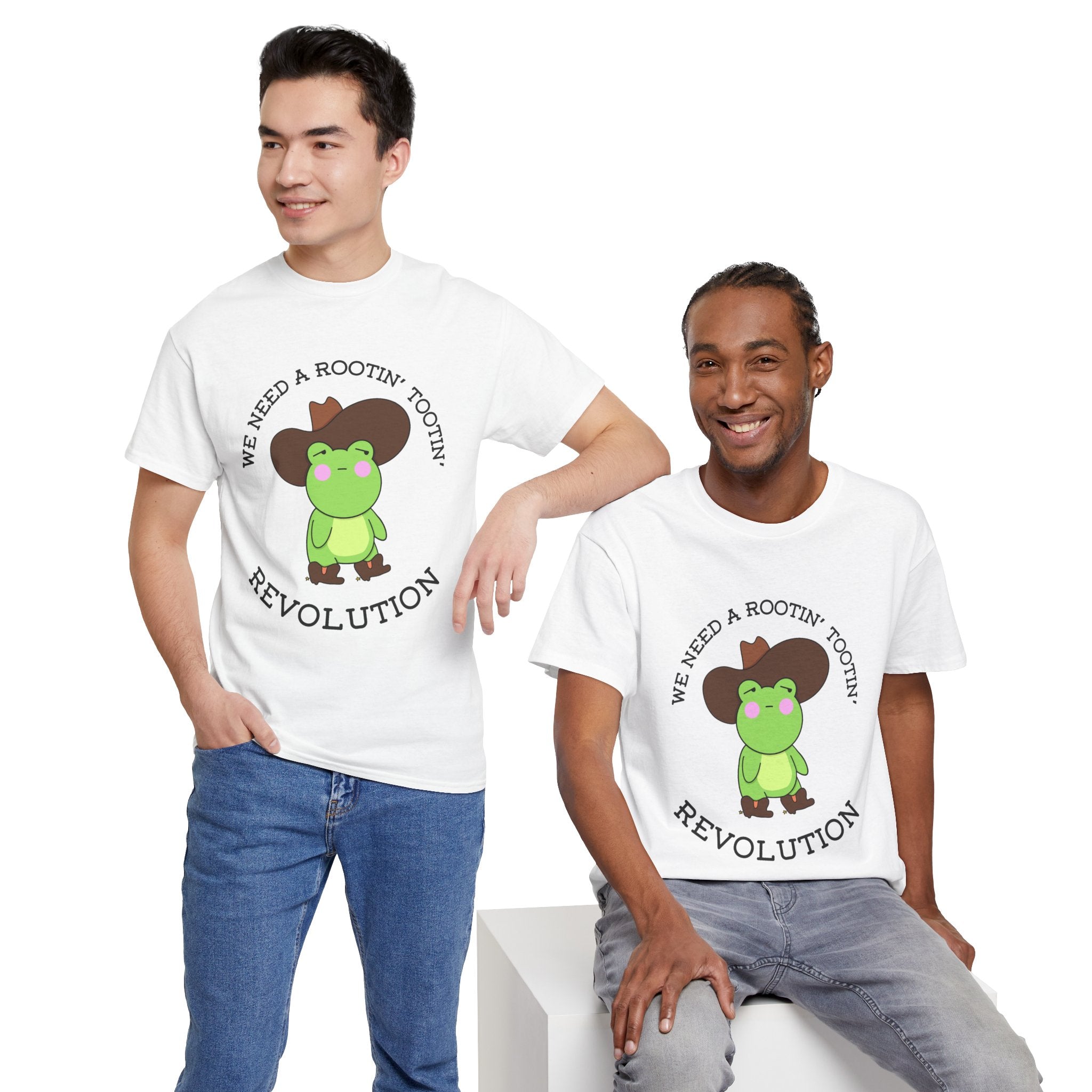 Frog Cowboy Tee — "We Need a Rootin' Tootin' Revolution" Funny Graphic T-Shirt