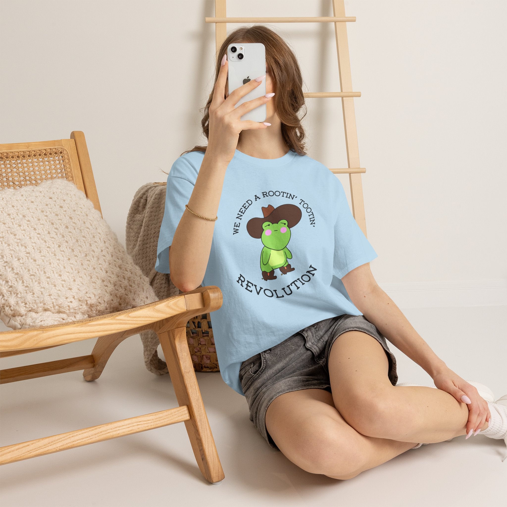 Frog Cowboy Tee — "We Need a Rootin' Tootin' Revolution" Funny Graphic T-Shirt