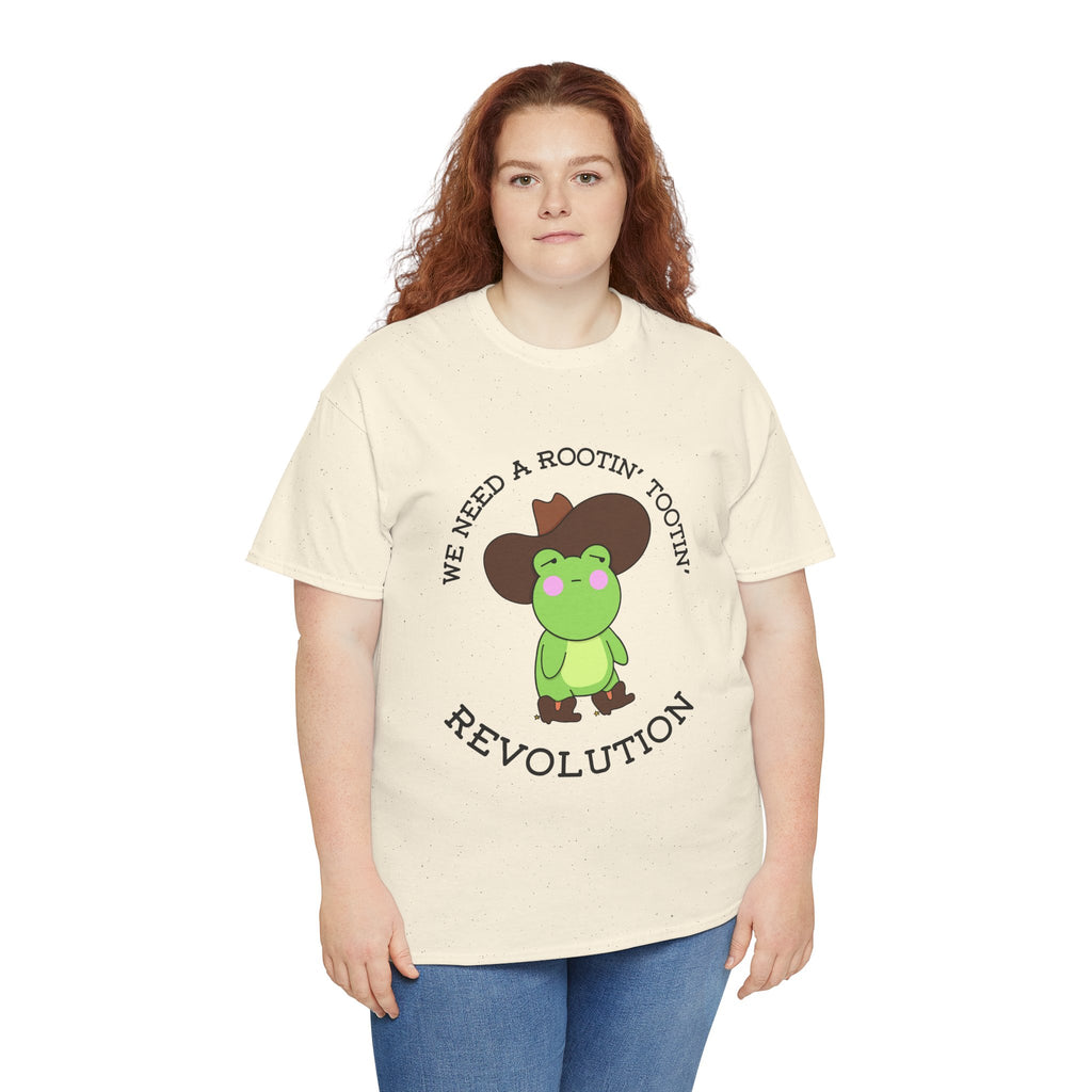 Frog Cowboy Tee — "We Need a Rootin' Tootin' Revolution" Funny Graphic T-Shirt