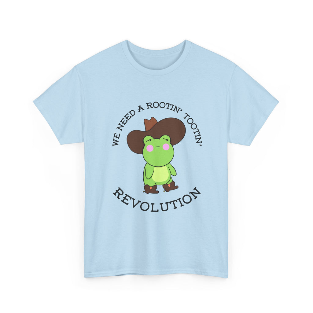 Frog Cowboy Tee — "We Need a Rootin' Tootin' Revolution" Funny Graphic T-Shirt