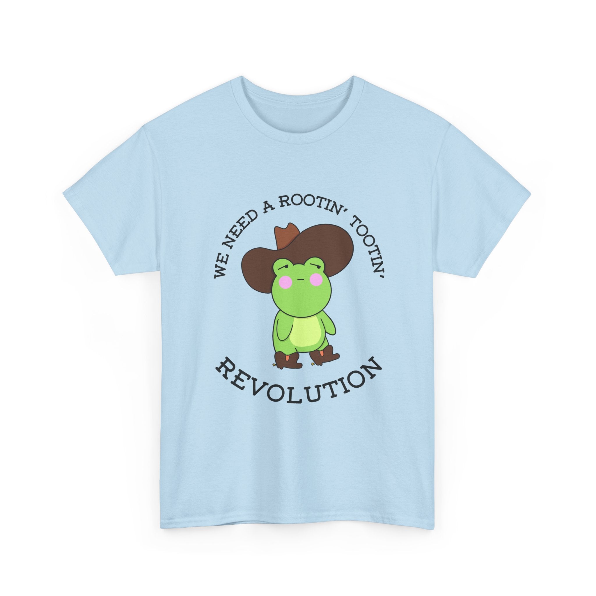 Frog Cowboy Tee — "We Need a Rootin' Tootin' Revolution" Funny Graphic T-Shirt