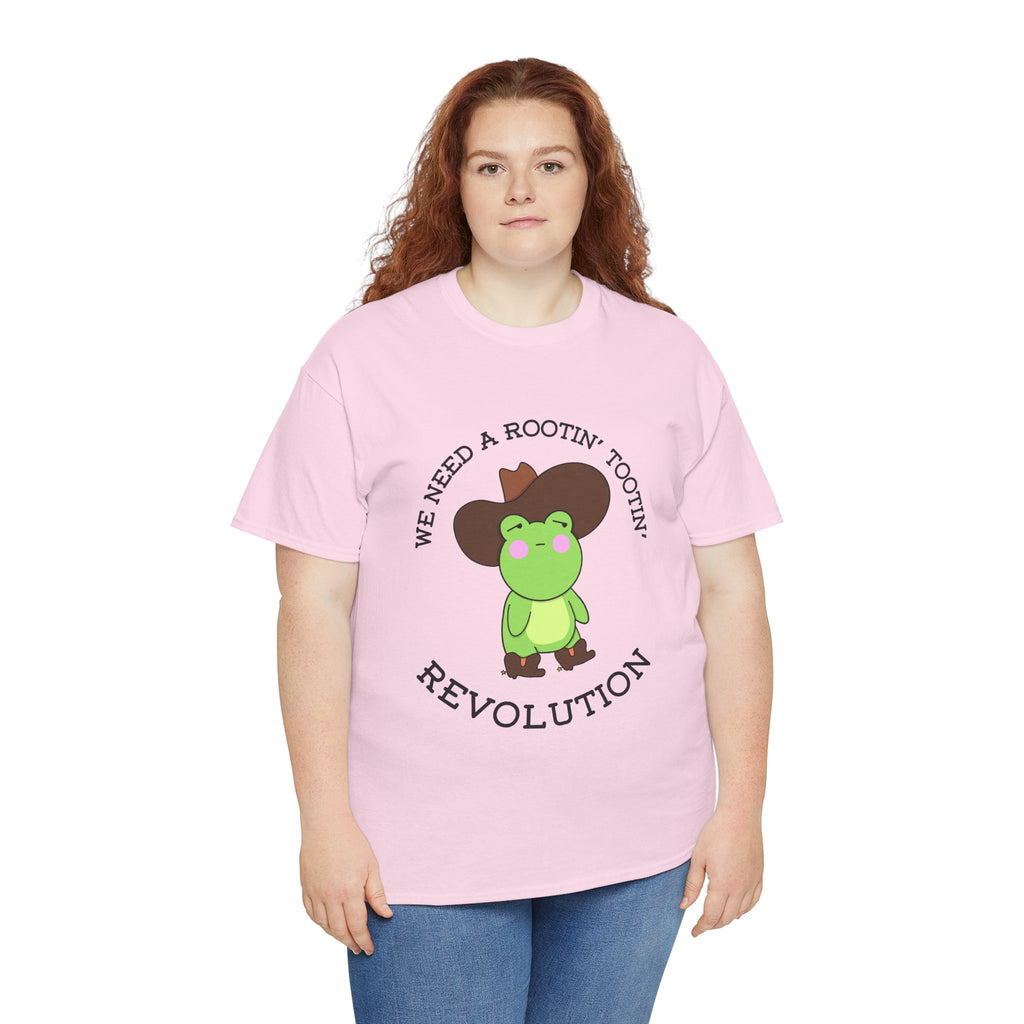 Frog Cowboy Tee — "We Need a Rootin' Tootin' Revolution" Funny Graphic T-Shirt