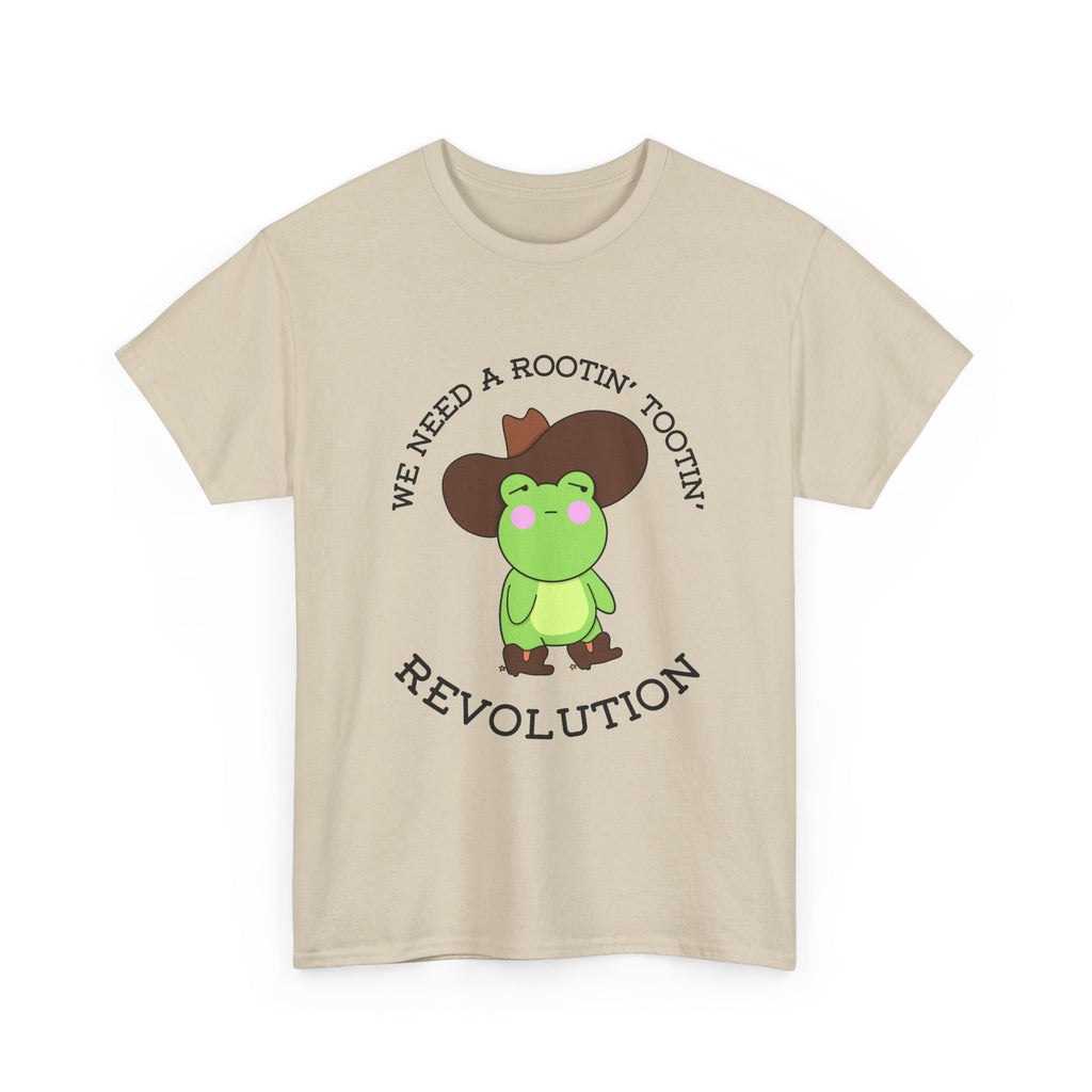Frog Cowboy Tee — "We Need a Rootin' Tootin' Revolution" Funny Graphic T-Shirt