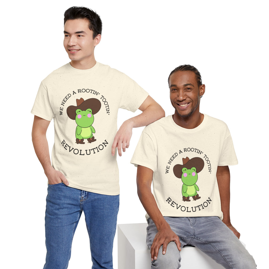Frog Cowboy Tee — "We Need a Rootin' Tootin' Revolution" Funny Graphic T-Shirt