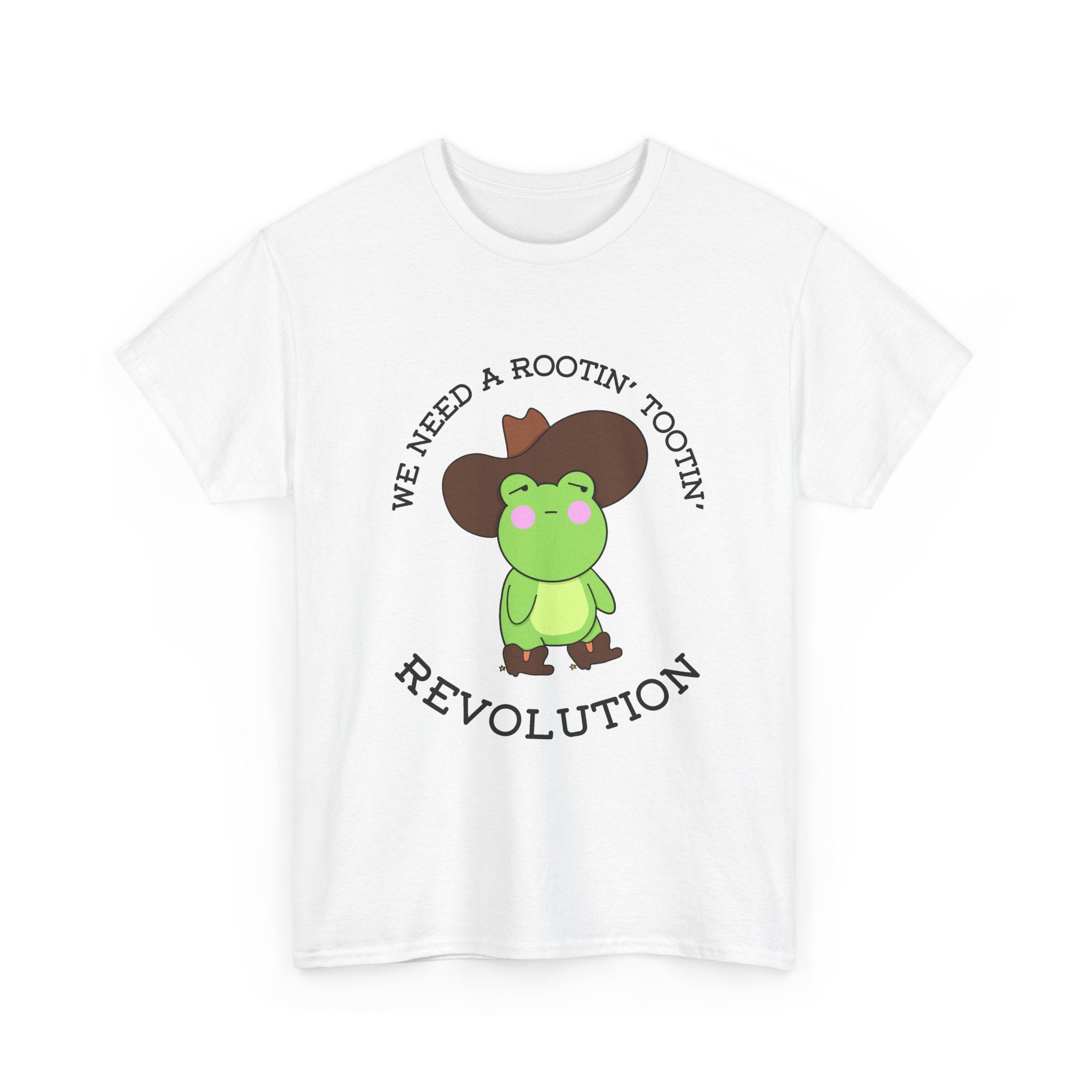 Frog Cowboy Tee — "We Need a Rootin' Tootin' Revolution" Funny Graphic T-Shirt