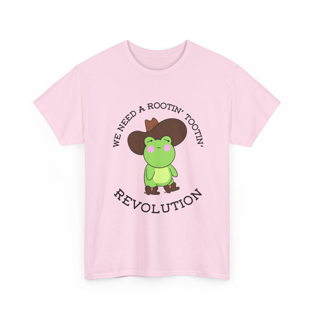 Frog Cowboy Tee — "We Need a Rootin' Tootin' Revolution" Funny Graphic T-Shirt