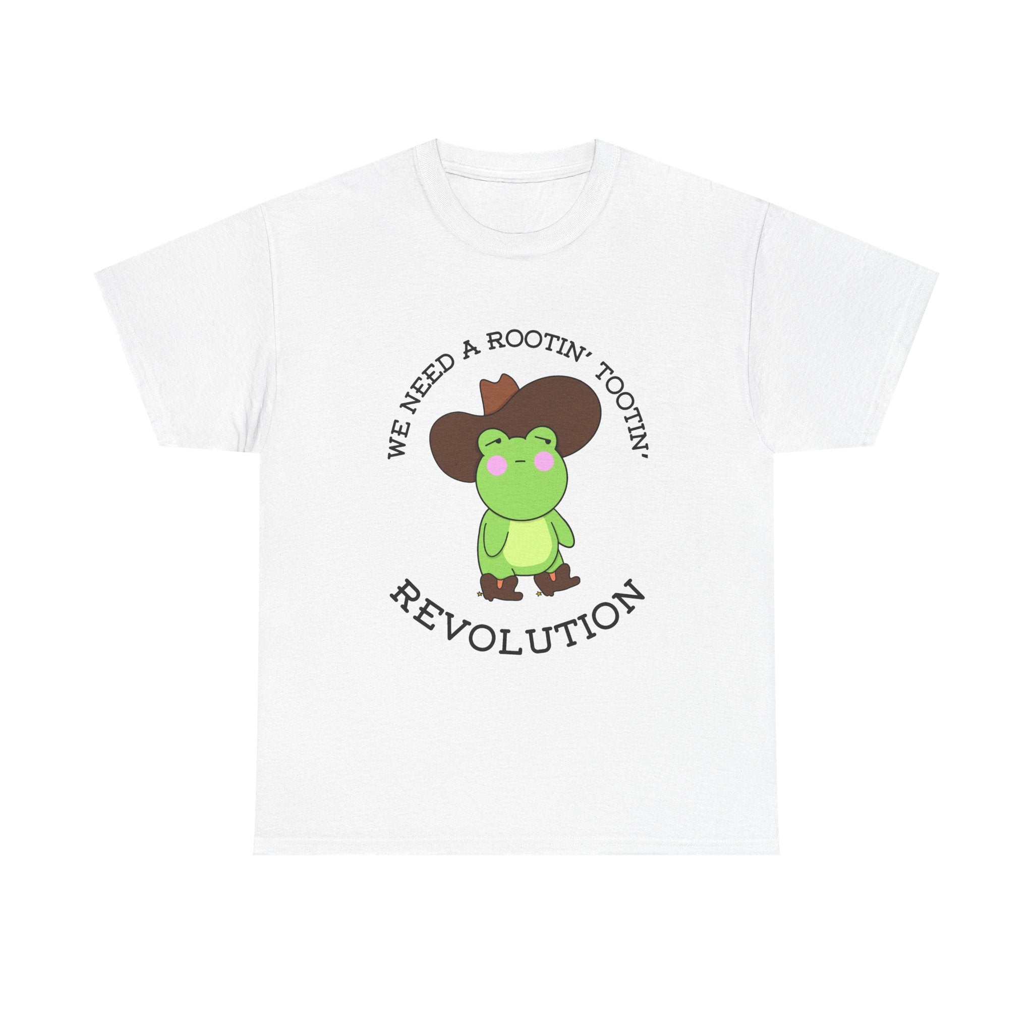 Frog Cowboy Tee — "We Need a Rootin' Tootin' Revolution" Funny Graphic T-Shirt