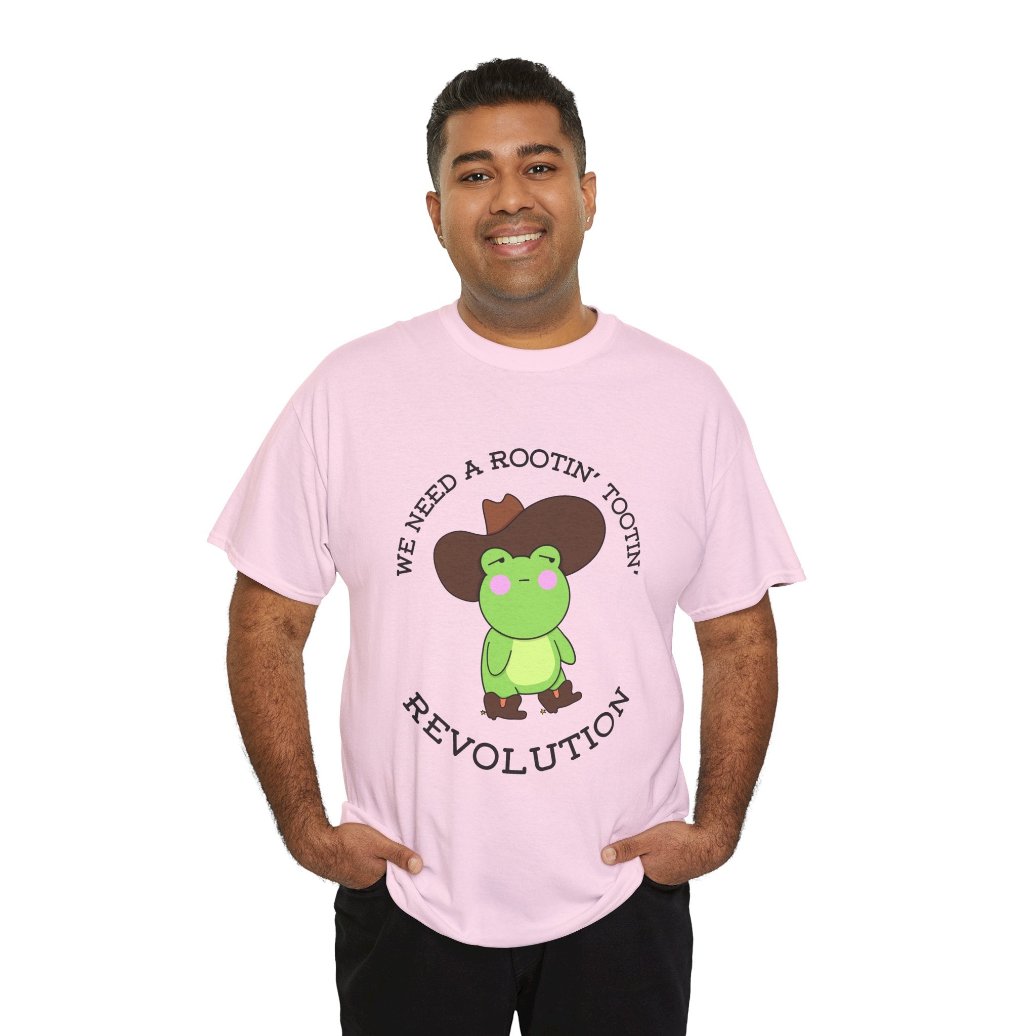 Frog Cowboy Tee — "We Need a Rootin' Tootin' Revolution" Funny Graphic T-Shirt