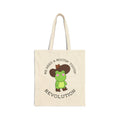 Revolution Frog Tote Bag — "We Need a Rootin' Tootin' Revolution" Cotton Canvas Tote