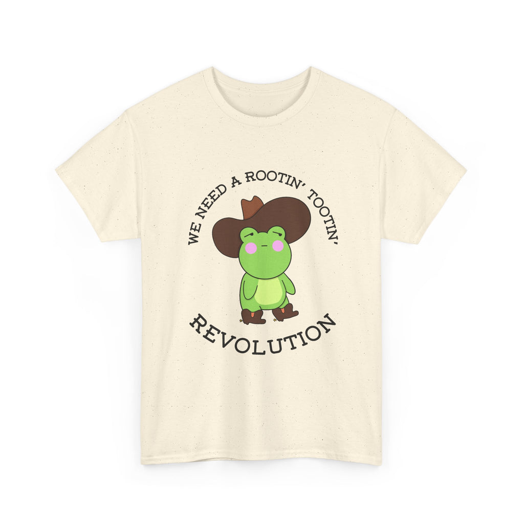Frog Cowboy Tee — "We Need a Rootin' Tootin' Revolution" Funny Graphic T-Shirt